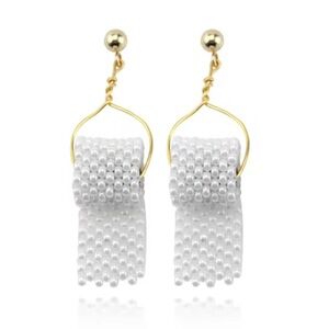 Creative Funny toilet roll paper shape earrings